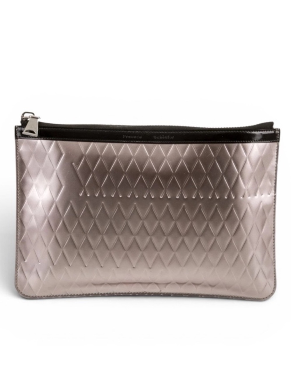Proenza Schouler Pink Leather Clutch Bag. Quilted Metallic Pink Envelope Bag.